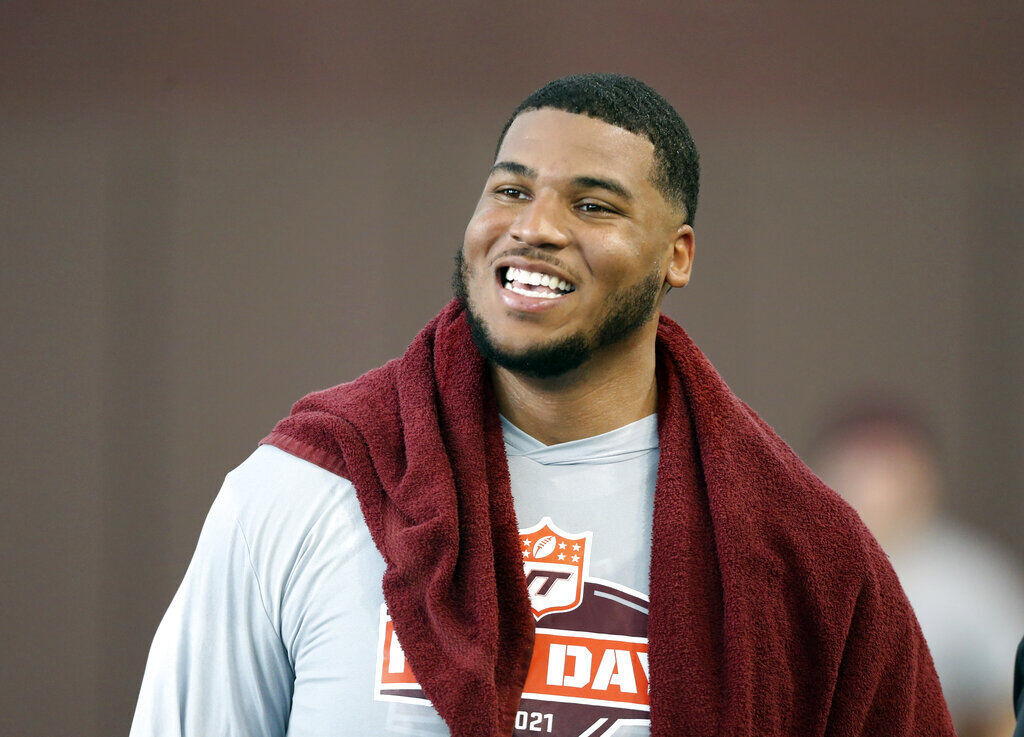 Los Angeles Chargers: CHRISTIAN DARRISAW, OT, VIRGINIA TECH